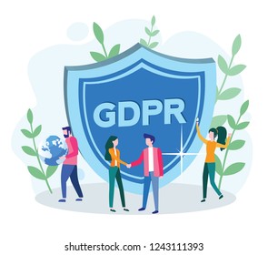 EU GDPR, Digital data protection, privacy, personal access, Safety and confidential data, Concept for web page, banner, presentation, social media, documents, cards, posters.