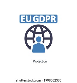 Concepto de icono de protección GDPR de la UE 