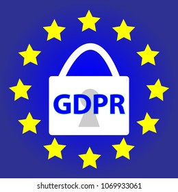 EU GDPR symbol. Vector illustration.