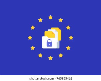 eu gdpr vector illustration. EU General Data Protection Regulation