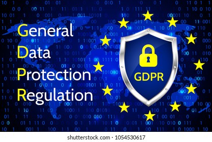 EU General Data Protection Regulation. eu gdpr vector illustration.