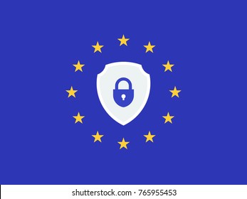 EU General Data Protection Regulation. eu gdpr vector illustration