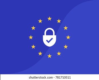 EU General Data Protection Regulation. eu gdpr vector illustration