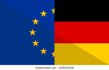 eu and germany flags glossy