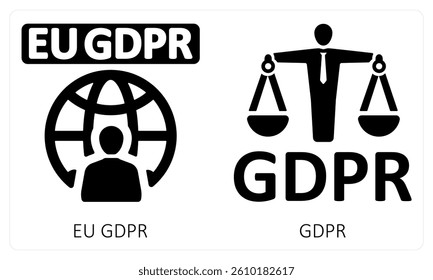 EU GRPR and GDPR icon concept