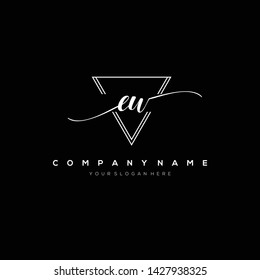 EU handwriting initial logo template vector.