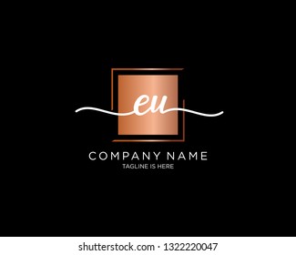 EU handwriting initial  logo vector