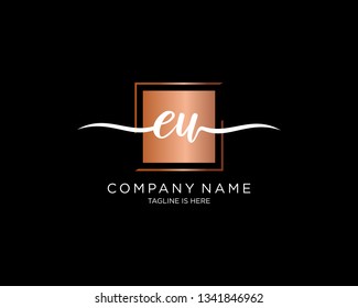 EU handwriting initial  logo vector