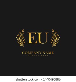 EU Initial beauty floral logo template