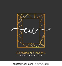 EU Initial Handwriting logo template vector