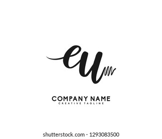 EU Initial Handwriting Logo Template Vector