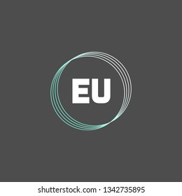 EU  Initial Handwriting logo template vector