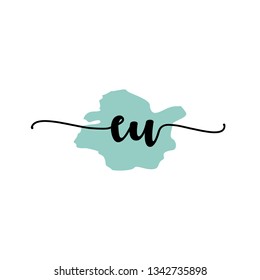 EU  Initial Handwriting logo template vector