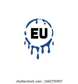 EU  Initial Handwriting logo template vector