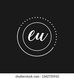 EU  Initial Handwriting logo template vector