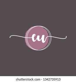 EU  Initial Handwriting logo template vector