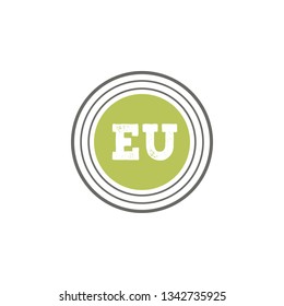 EU  Initial Handwriting logo template vector