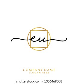 EU Initial handwriting logo template