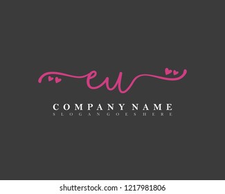 EU Initial handwriting logo vector