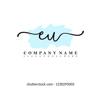 EU Initial handwriting logo vector