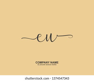 EU Initial handwriting logo vector