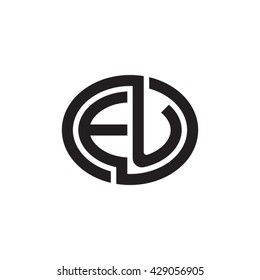 EU initial letters looping linked ellipse monogram logo