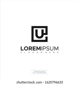 El nombre inicial de la empresa logotipo de la UE color negro y plata diseño. logotipo vectorial para identidad empresarial y empresarial Símbolos, Ilustración vectorial de iconos