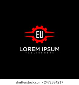 EU initial monogram for automotive logo design vector