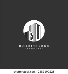 EU initial monogram building logo for real estate with creative circle style design