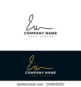Eu Initial signature logo vector design