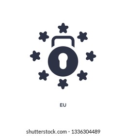 eu isolated icon. Simple element illustration from gdpr concept. eu editable logo symbol design on white background. Can be use for web and mobile.
