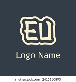 EU letter abstract monogram initial letter logo design