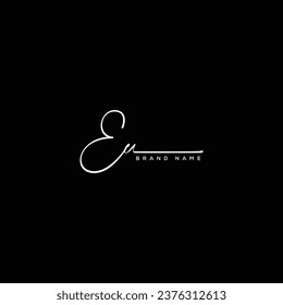 EU letter beauty handwriting vector logo.
