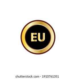 eu letter logo with circle gold color