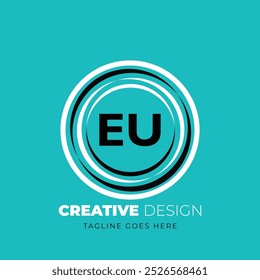 Logotipo da carta da UE design criativo. Design exclusivo da UE. Ilustração vetorial