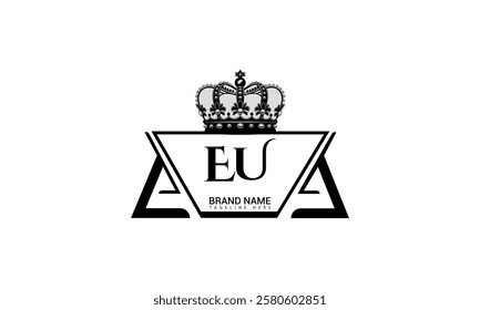 EU letter logo design with white background in Illustrator. Vector logo, calligraphy design for logos, posters, invitations etc.