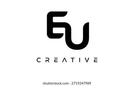 EU-Letter-Monogramm-Logo für moderne kreative Markenidentität