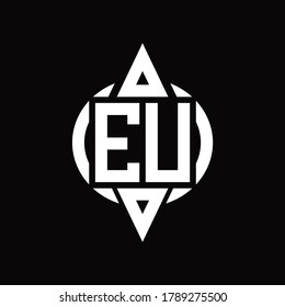 Logo de la UE con plantilla de diseño de triángulo superior e inferior redondeado de círculo