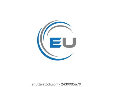 EU Logo Design , Creative Minimalist Letter EF Logo Design