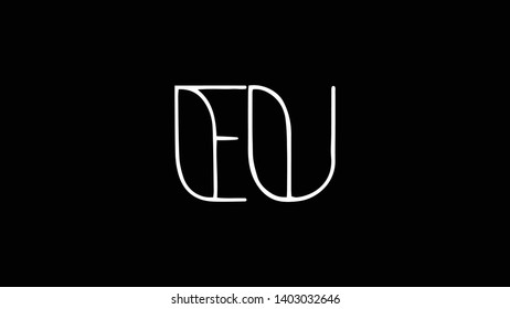 EU logo design template vector illustration minimal design 