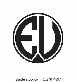 EU Logo monogram circle with piece ribbon style on white background