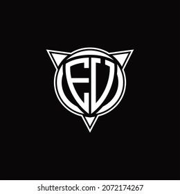 EU Logo monogram isolated with circle shape and three arrow design template