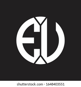 Monograma del logotipo de la UE con estilo de cinta circular