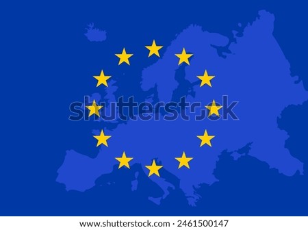 Eu map vector background. European union icon europe stars design illustration design