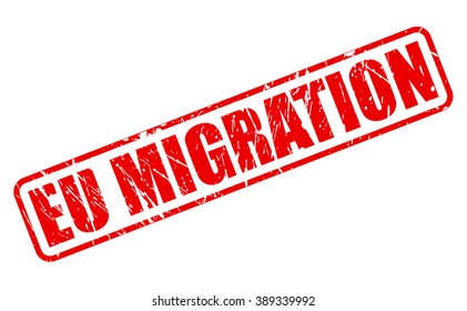 EU MIGRATION red stamp text on white