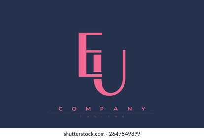 EU Modern Initials Logo Design. Branding logo with stylized initials showcasing bold design and modern aesthetic. Ideal for professional business branding or creative projects focusing on minimalistic