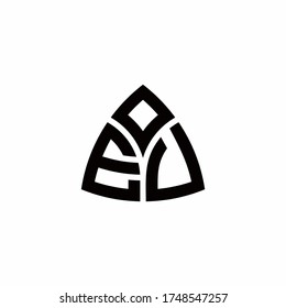 EU monogram logo with modern triangle style design template isolated on white background