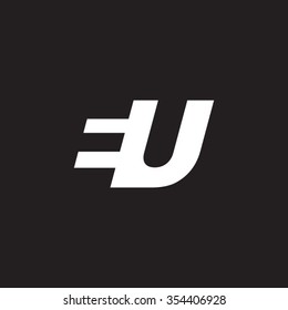 EU negative space letter logo black background