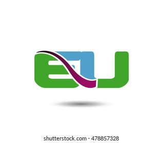 EU negative space letter logo
