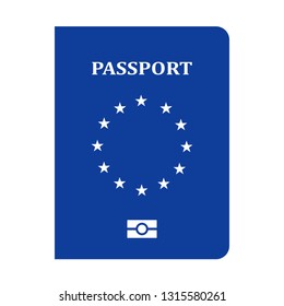 EU passport vector icon isolated on white background